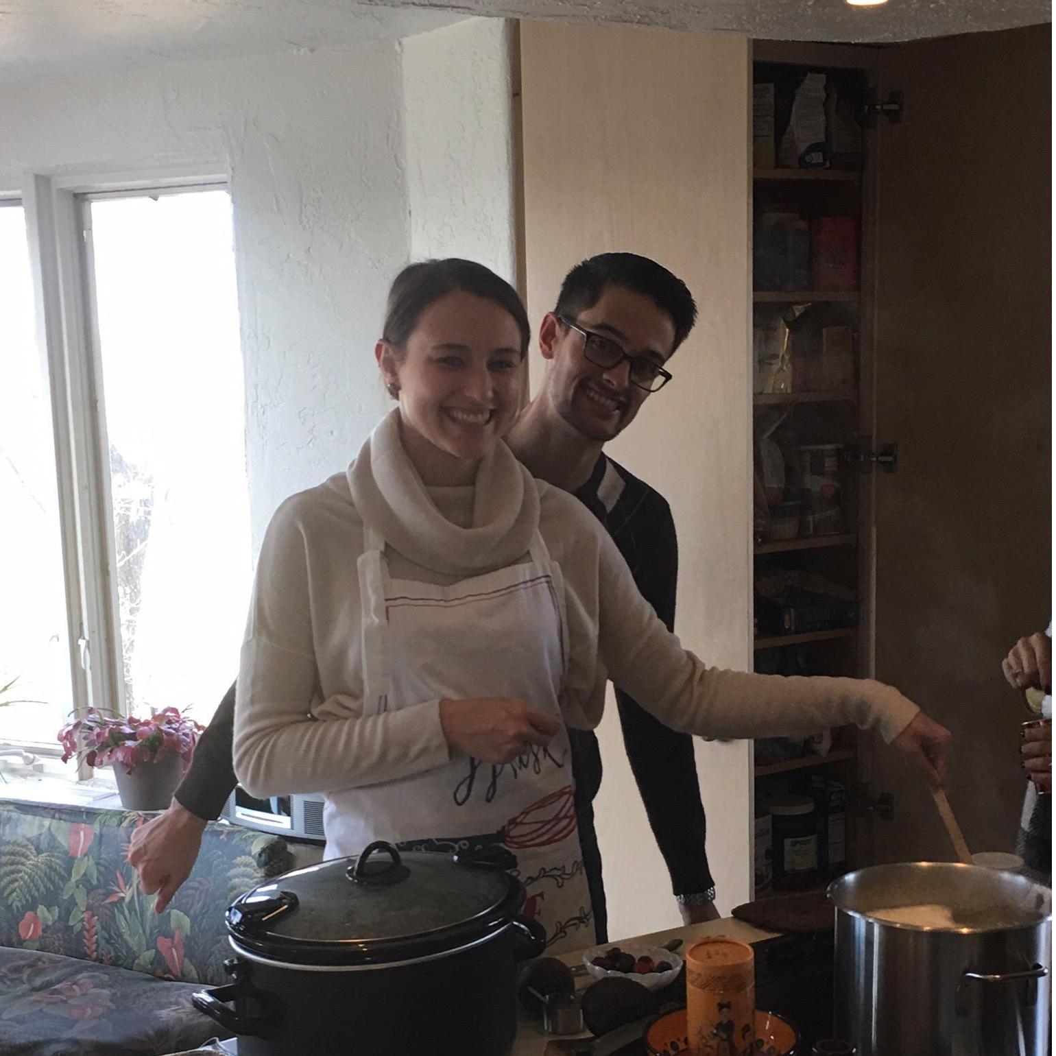 Cooking together for Thanksgiving, 2017.