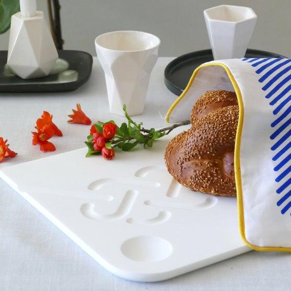 White Corian Challah Board