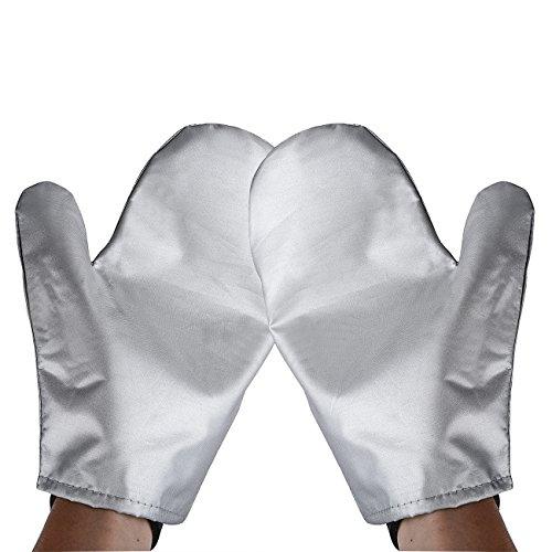 Garment Steamer Ironing Gloves Mitt Tingtio Anti Steam Gloves Durable Heat Resistant Waterproof Protective Ironing Glove for Garment Steamer Silver-1 Pair