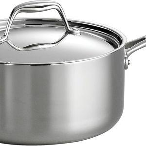 Tramontina Signature Tri-Ply Clad Stainless Steel 3-Quart Sauce Pan with Lid, Induction-Ready, Dishwasher-Safe, NSF-Certified, Made in Brazil