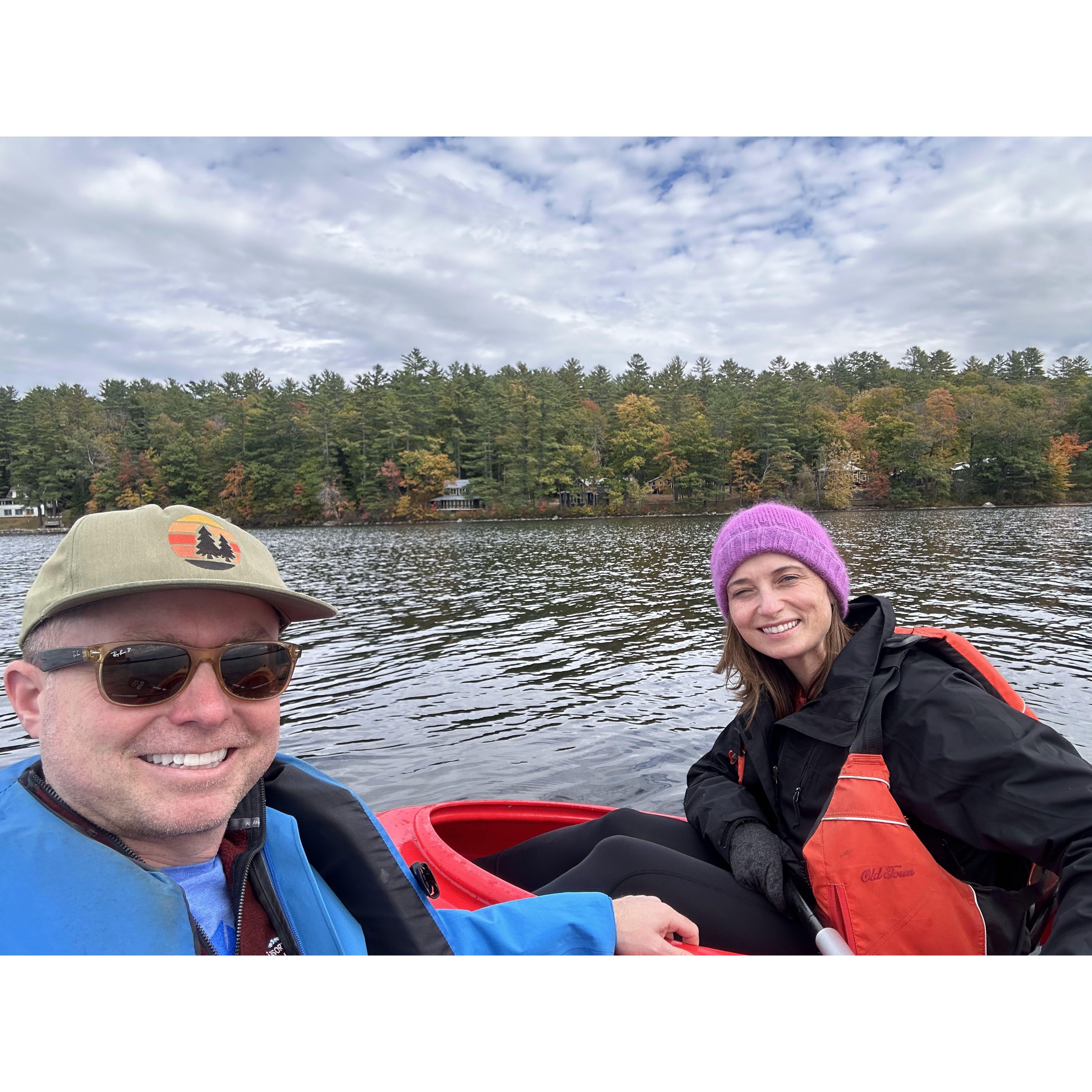 Maine in October. We jumped in the lake after this.