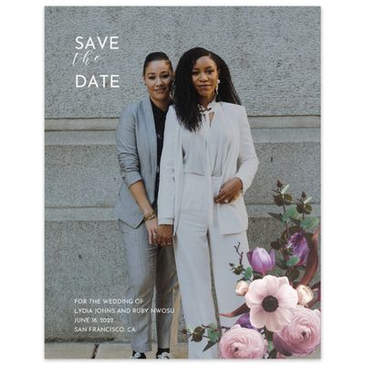 Purple Wedding Digital Save the Date - Camellia Portrait