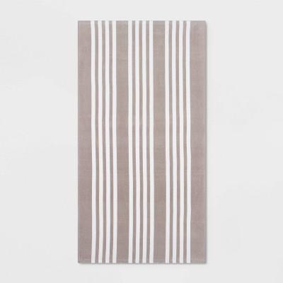 Basics Awning Stripe Beach Towel Gray - Sun Squad™