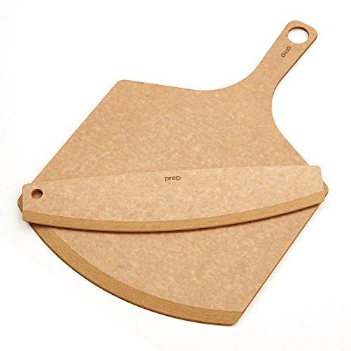 Epicurean Pizza Peel, 18-Inch by 12-Inch, with 14-Inch Pizza Cutter, Natural