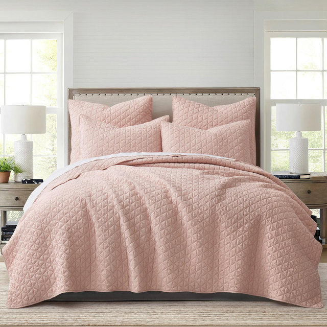 Rowan Blush Full/Queen Quilt Set- HomThreads by Levtex Home