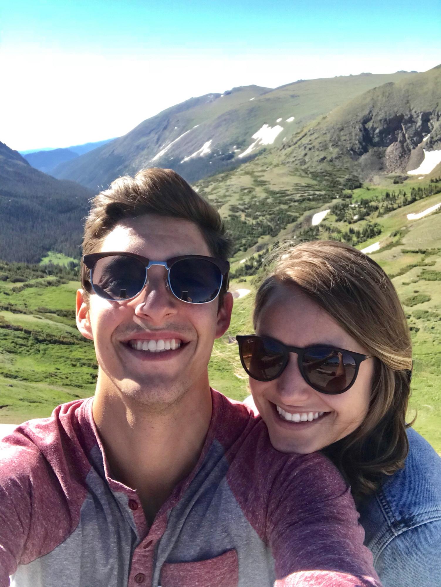 From our 9-day road trip to Portland. This is on top of the Rockies Mountains!