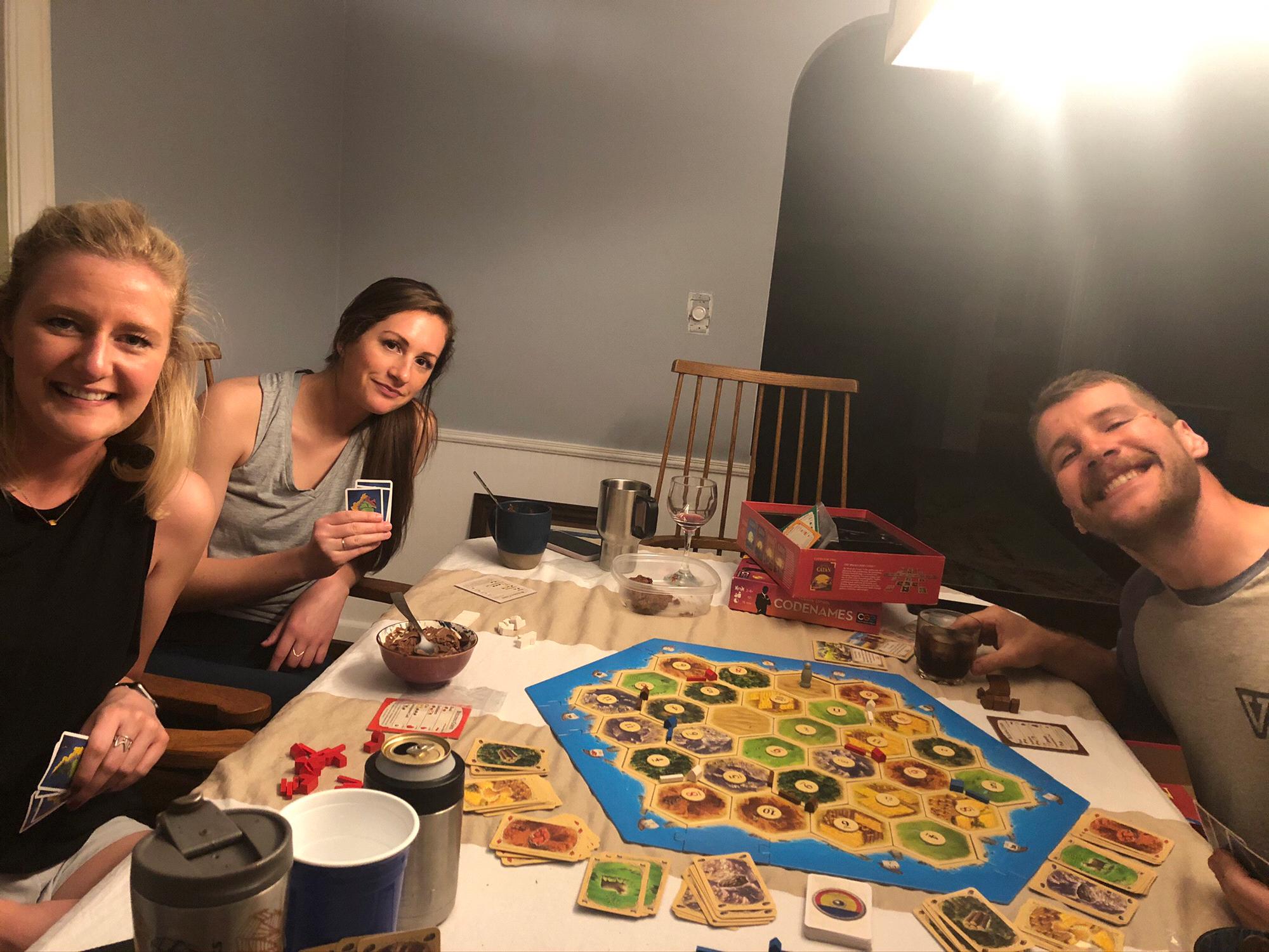 Quarantine friends! And Austin’s dream night (aka Catan!).