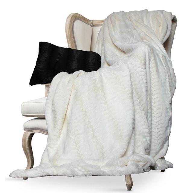 Luxe Embossed Micro Mink King Faux Fur Blanket