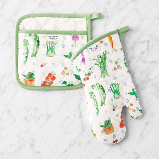 Hill House x Williams Sonoma Oven Mitt & Potholder Set, Farmer's Market