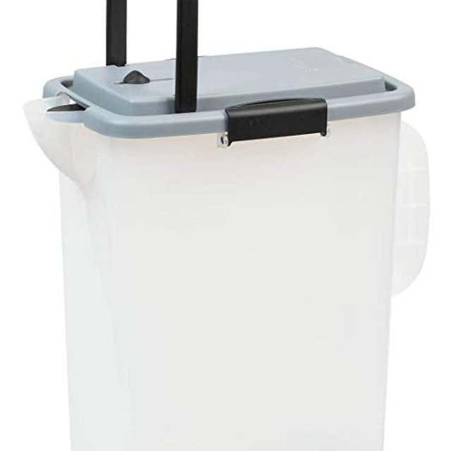 PetFusion BetterBin Portable Litter Storage Bin Container (16.5 x 11.7 x 19 lwh) | Holds up to 25 lbs/10 Gallons; Great for Dry Dog & Cat Food | Adj Spout, Back & Top Handles, Heavy Duty Wheels
