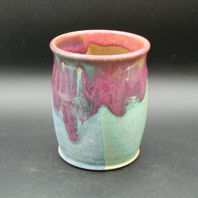 Utensil Holder Handmade Studio Art Pottery signed Chris, 6"H