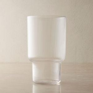 Fluted Drinking Glass Sets - Tall, Clear, Set of 4