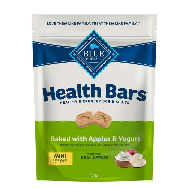 Blue Buffalo Mini Health Bar Apple and Yogurt Flavor Crunchy Dog Treats - 16oz
