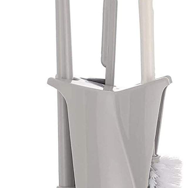 Cq acrylic Toilet Plunger and Bowl Brush Combo for Bathroom Cleaning, Grey, 1 Set