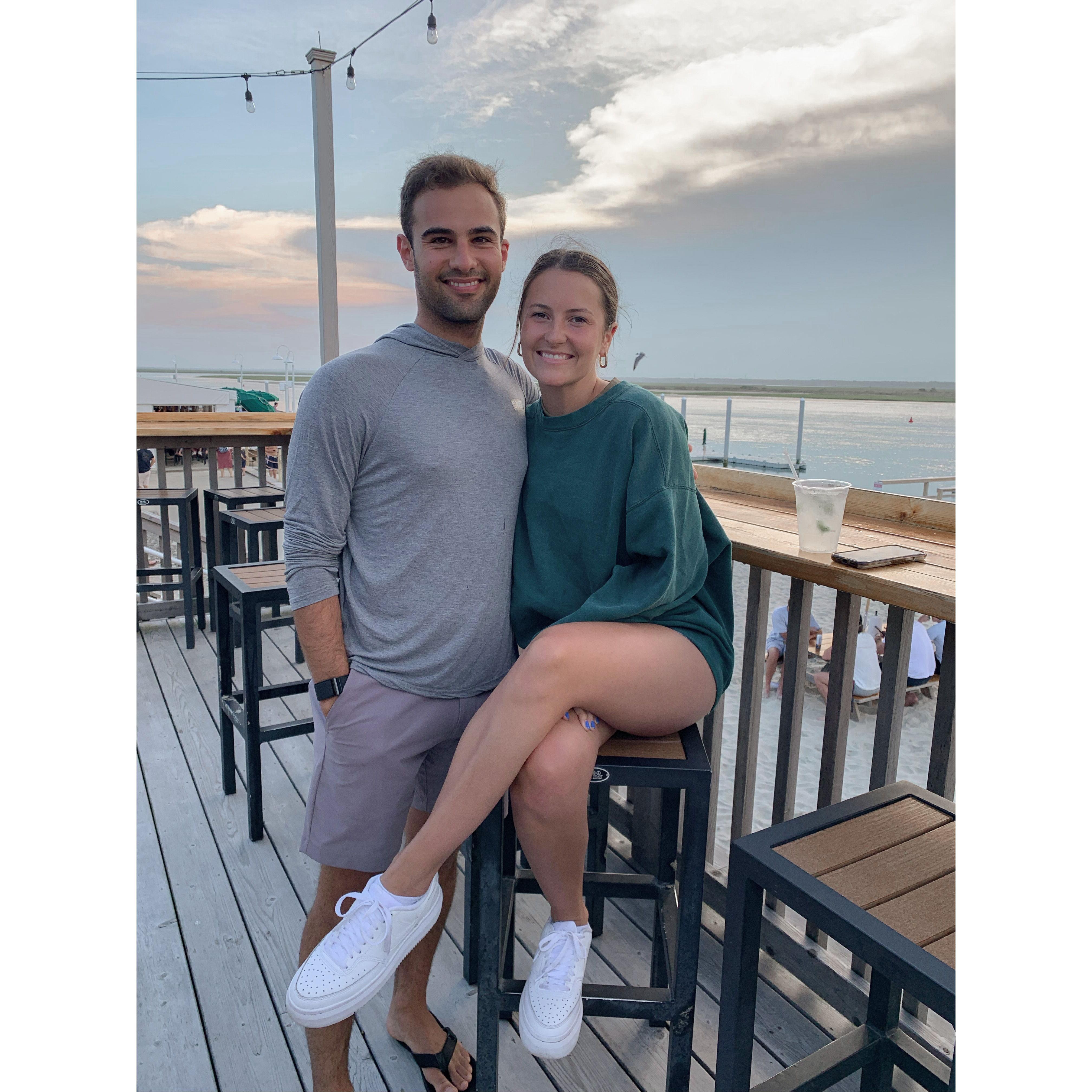 At our favorite beach bar in NJ where we ended up celebrating our engagement :)