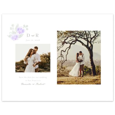 Purple Wedding Digital Save the Date - Orchidea Multiphoto