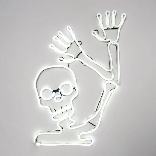 LED Lighted Faux Neon Waving Skeleton Halloween Novelty Silhouette Lights White - Hyde & EEK! Boutique™