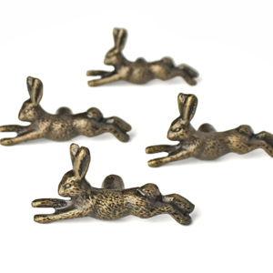 Leaping Hare Cabinet Drawer Knobs Handles Antique Bronze