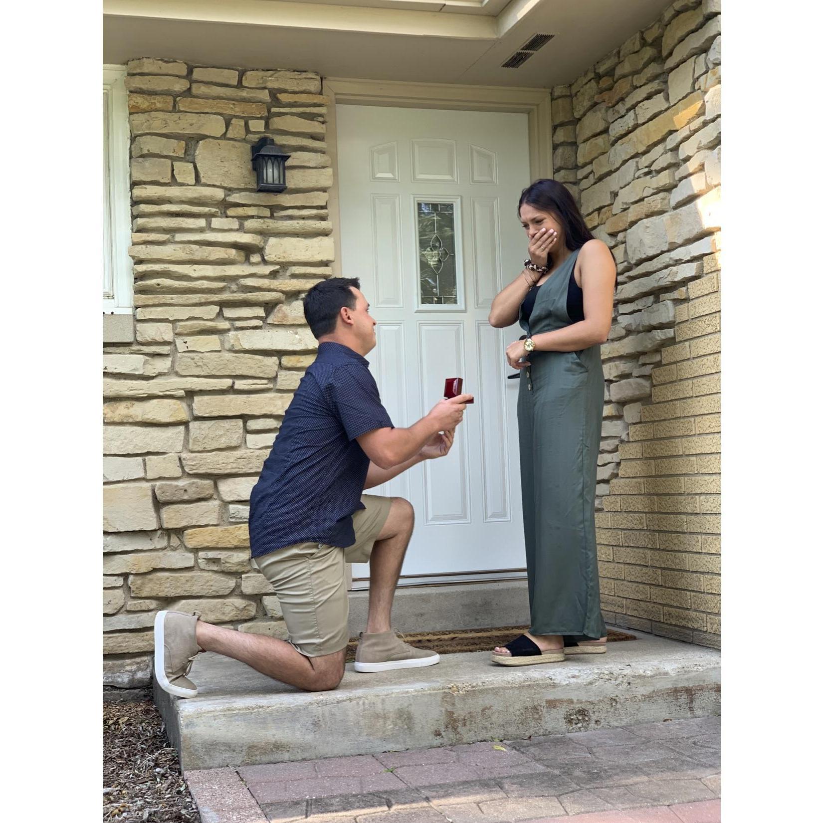 Dustin asked Raquel to spend the rest of their lives together the day they signed on their first home together.