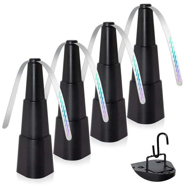 HKKDKTA Fly Fans for Tables, 4 Packs Indoor Outdoor Fan Portable with Holographic Blades and Hooks, Batteries Powered Table Fan for Picnic, Party, Restaurant, Kitchen and BBQ