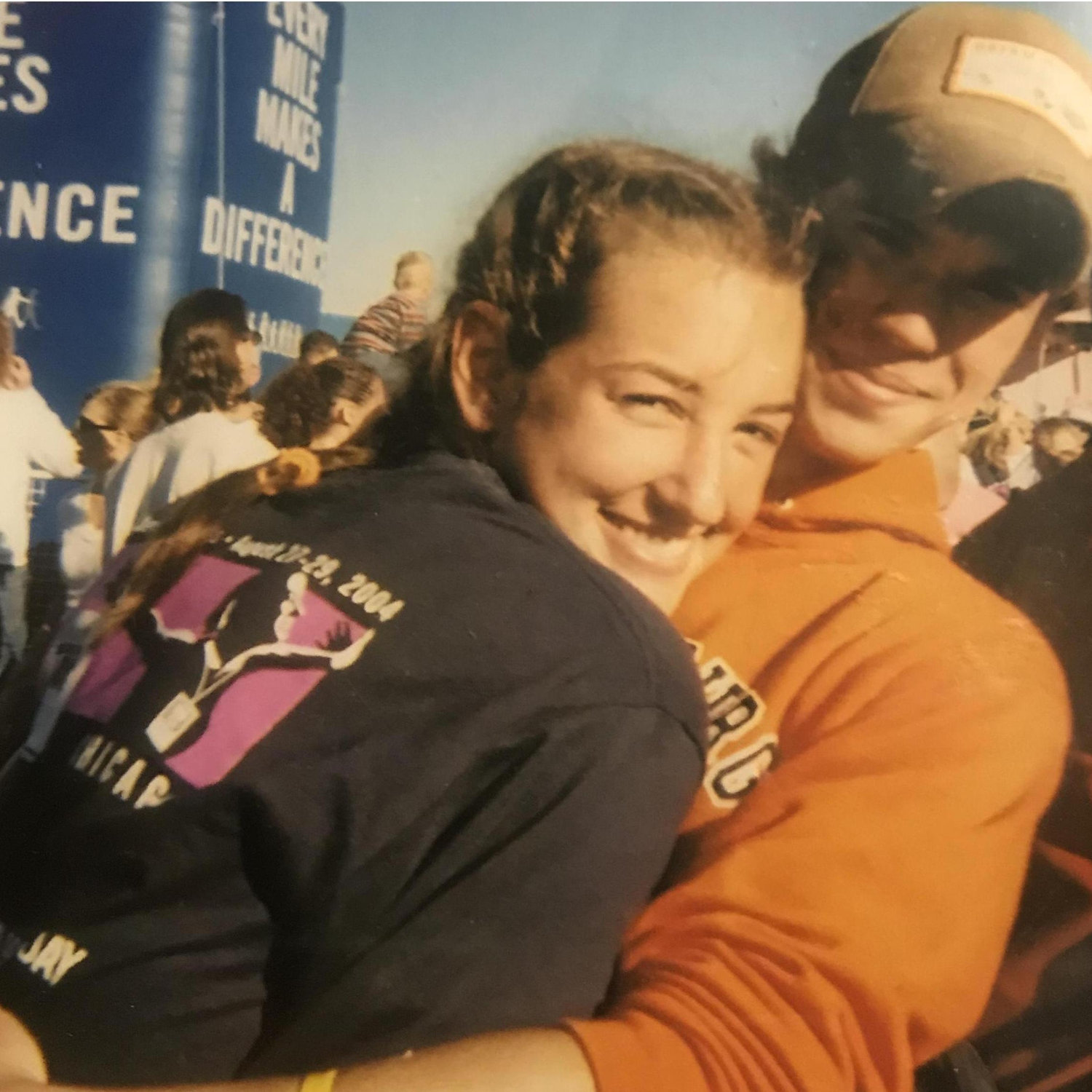 At the finish line of the 2004 Susan G. Komen breast cancer walk.