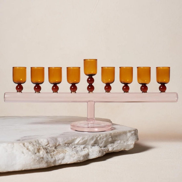 Glass Chanukiah