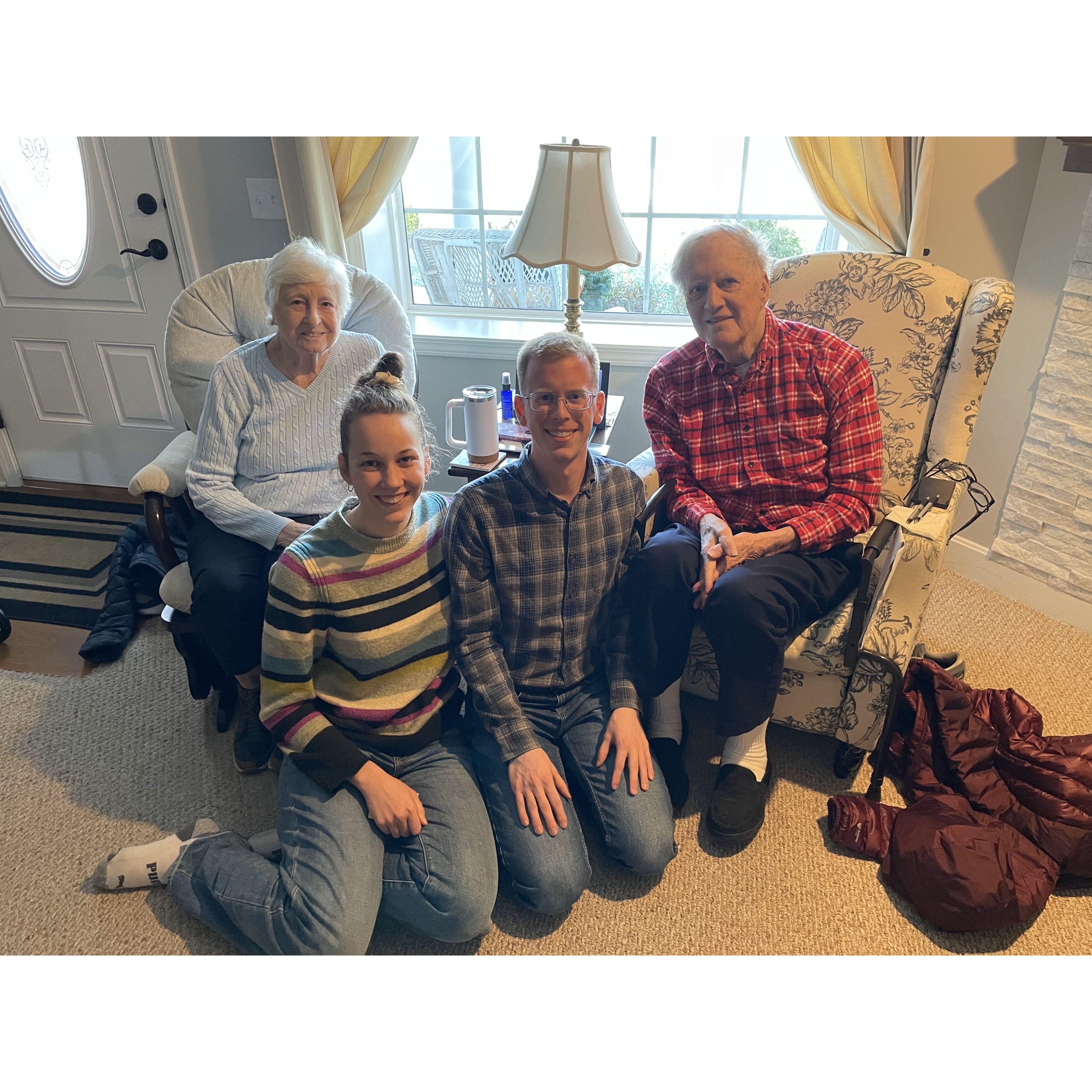 Visiting one set of Anna Lise's grandparents