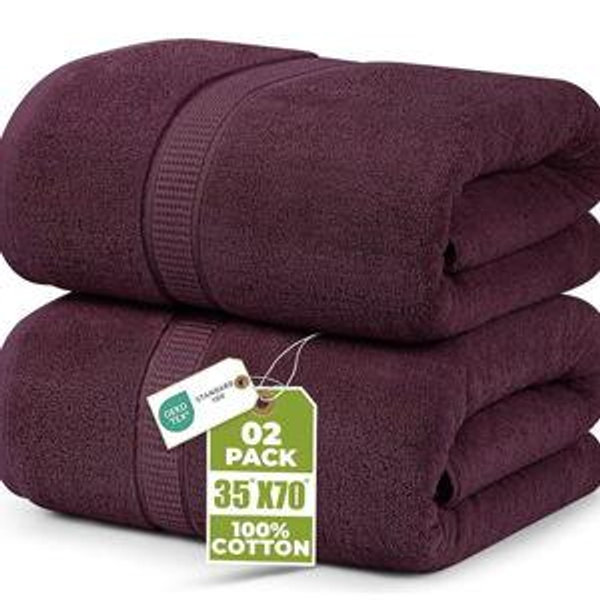 Utopia Towels 2 Piece, 100% Cotton, Burgundy