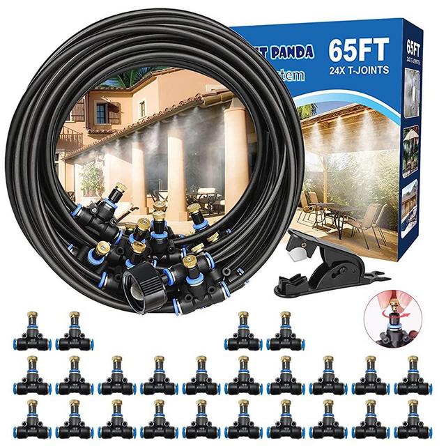Mister System 65FT (20M), Patio Misters for Cooling, Outdoor Misting System, Misters for Outside Patio, Canopy, Porch, Umbrella, Gazebo, Waterpark, Fan. Backyard Water Mister Kit for Garden Greenhouse