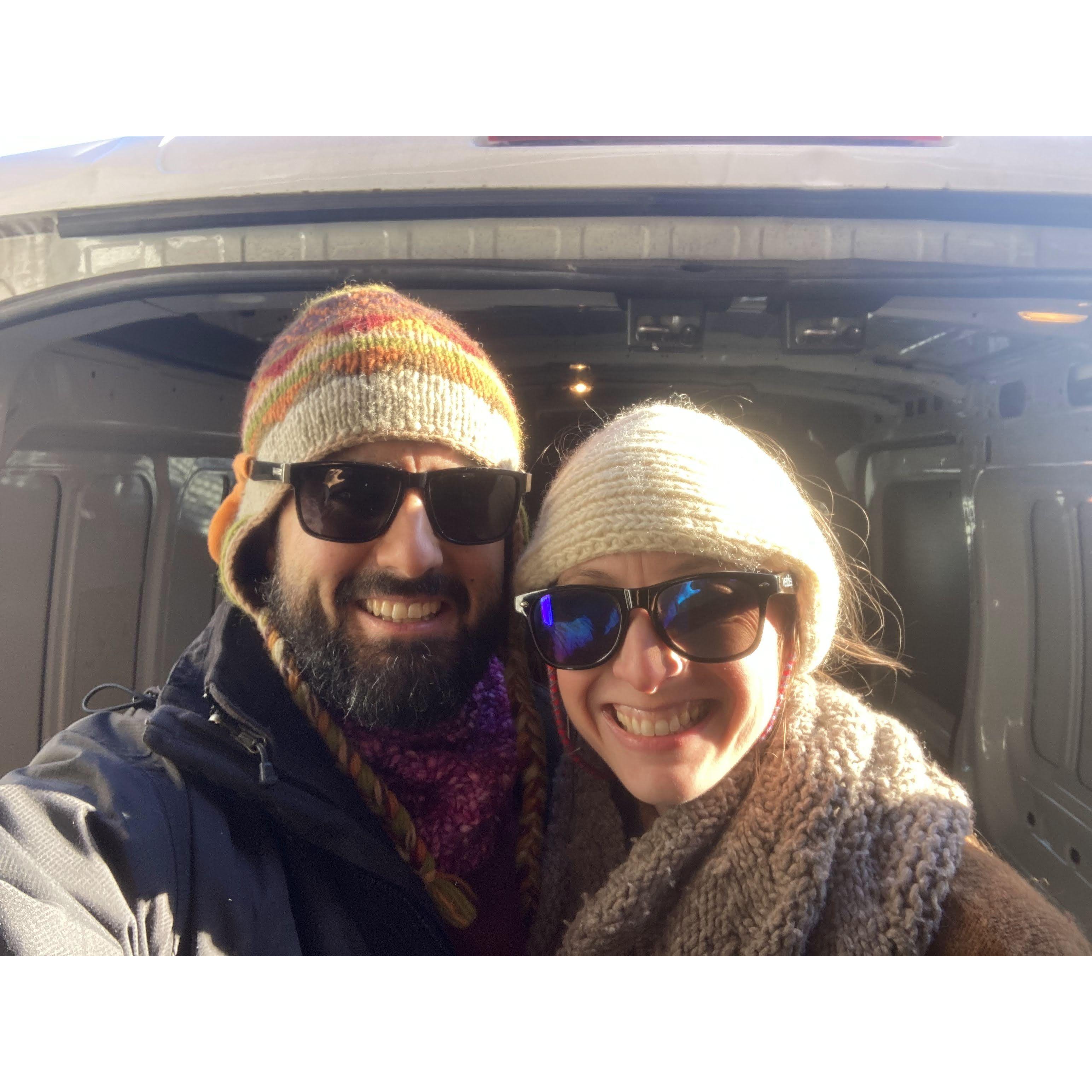 Packing the van for Thanksgiving, November 2022.