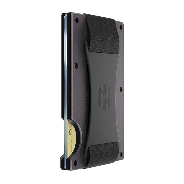 Hayvenhurst Wallet For Men - Reinvented Design Men's Wallet - Slim, Minimalistic & Seamless, Blocks RFID Scanners with a Cash Strap (Gunmetal)
