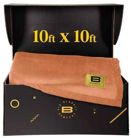 Big Blanket Co Original Stretch Camel | 10' x 10' Extra Large Throw Blanket | Soft, Cozy Outdoor Blanket for Summer and Giant Picnic Blanket | Machine Washable & Temperature Regulating