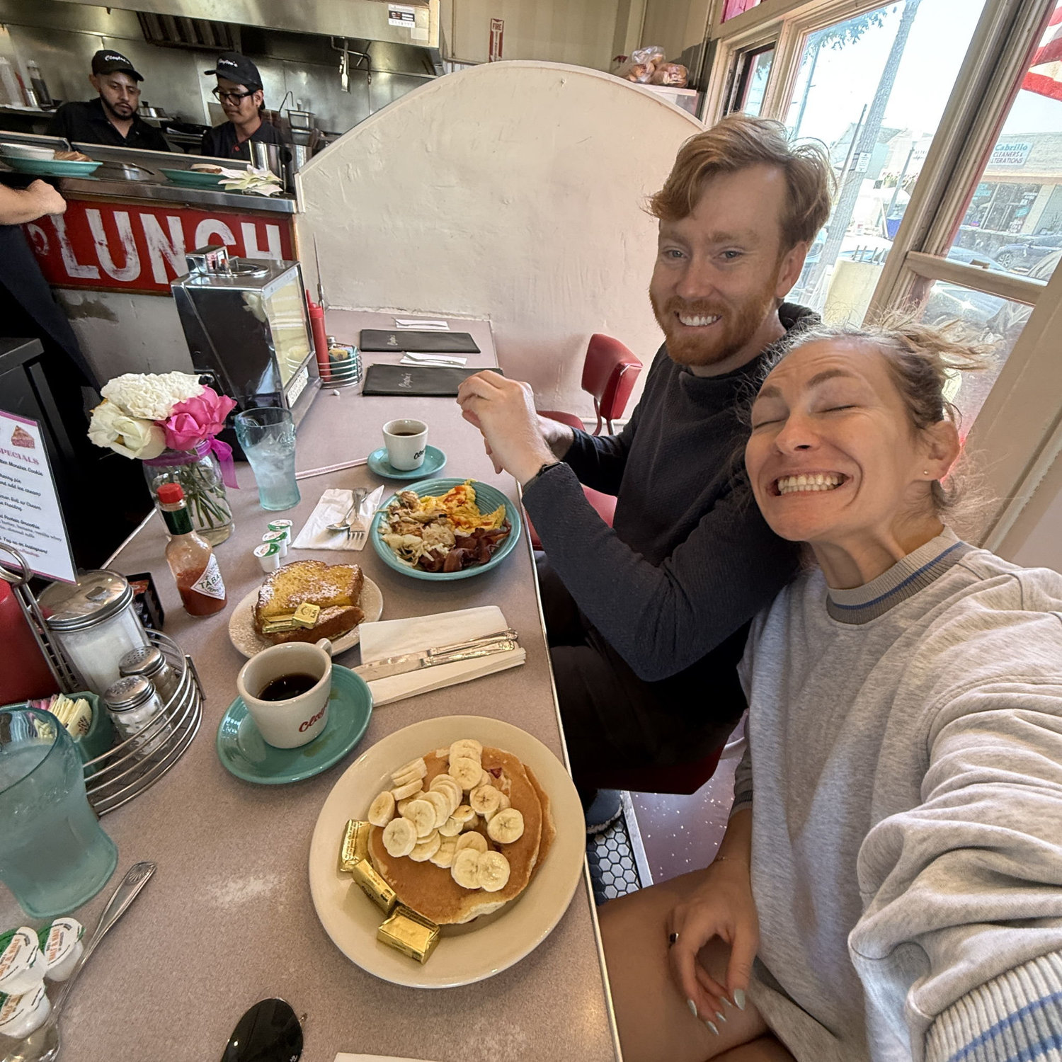 Morning of our engagement at Clayton's Dinner in Coronado! Katie sent this picture in the family group chat and Carson was worried they'd spill the beans... Luckily, they didn't