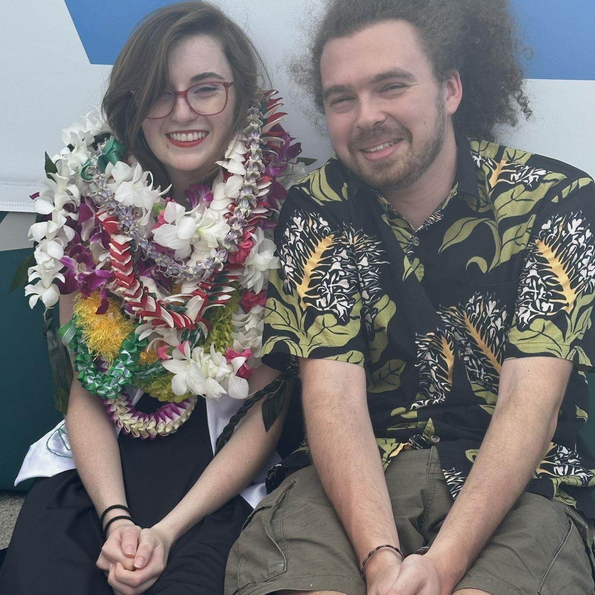 Kimberly's parents flew Shane to Hawaiʻi for Kimberly's graduation (Winter '24)