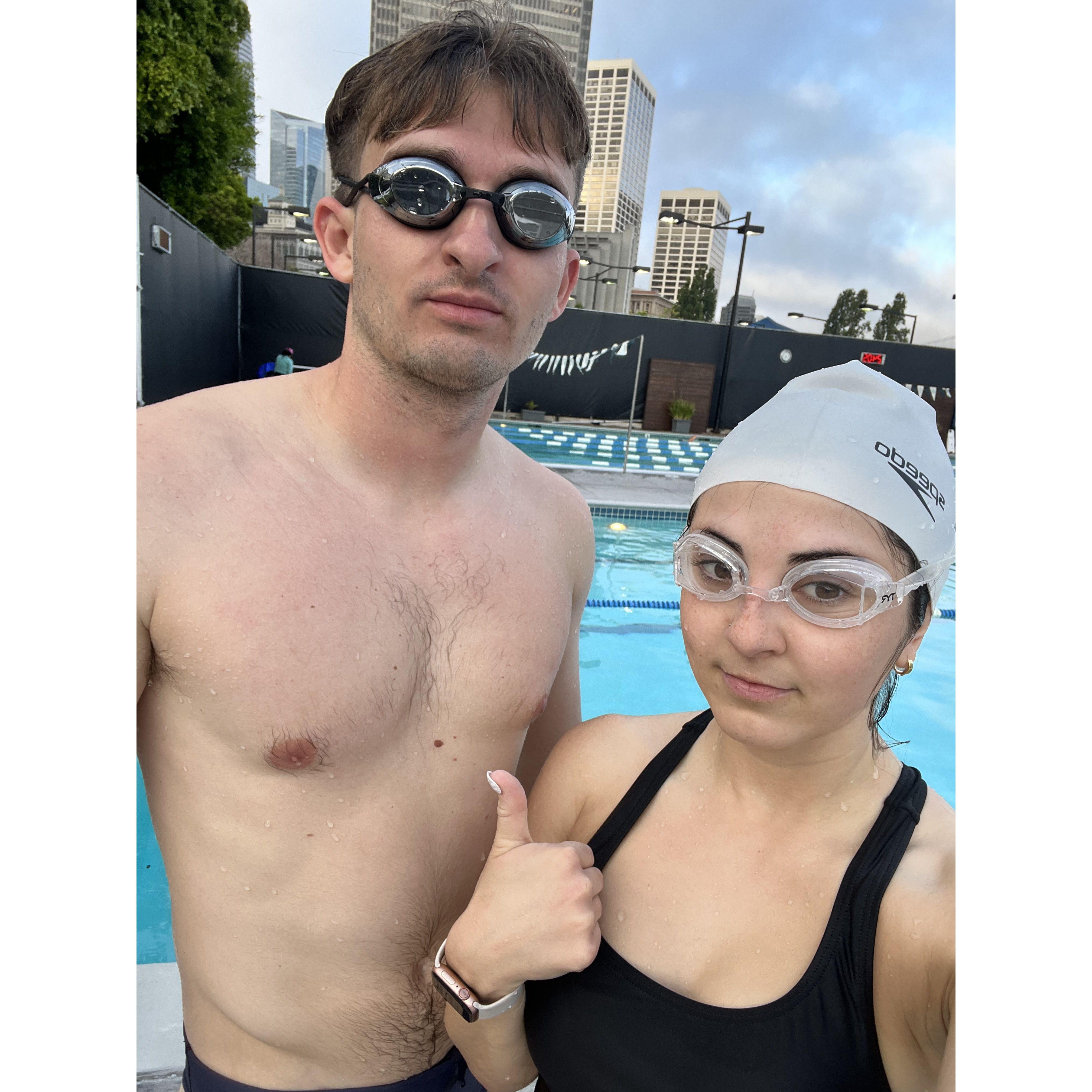 When we used to swim at Bay Club