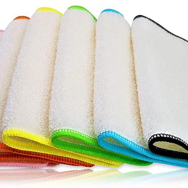 RedWoodBest Super Absorbent Bamboo Cleaning Cloth & Kitchen Wipe, to Replace Your Paper Towels, Sponges or Cotton Cloths with 6 Washable, Reusable, Durable, Thick, Soft, Bamboo Sustainable Products