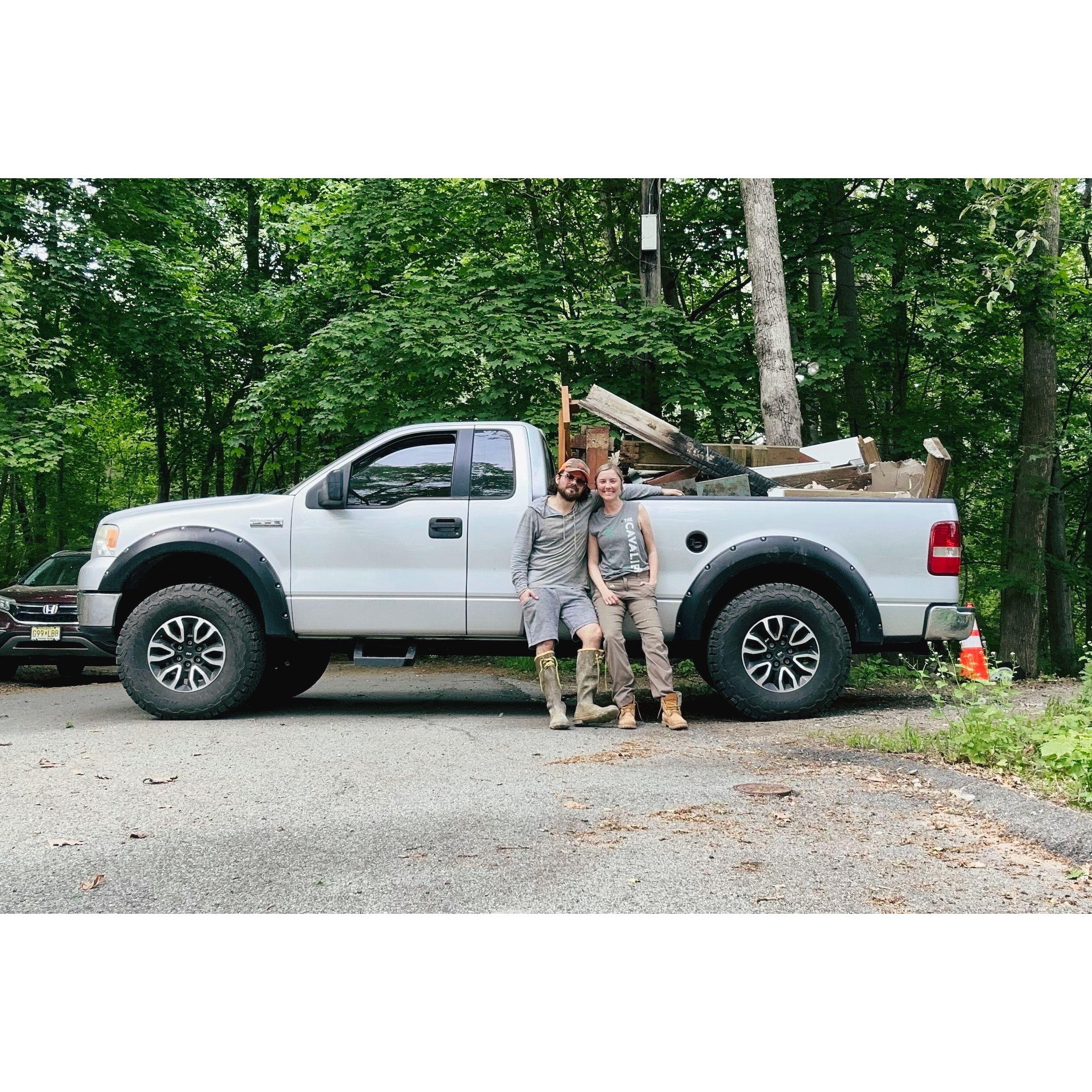 May 2023: Kevin and Lyzz load up the truck for a run to the municipal dump