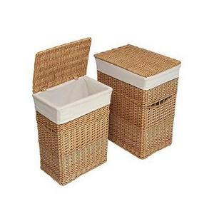 Badger Basket Set of 2 Hampers with Liners - Natural