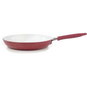 WearEver C94307 Pure Living Nonstick Ceramic Coating Scratch Resistant FTFE PFOA and Cadmium Free Dishwasher Safe Oven Safe Saute Pan Fry Pan Cookware, 12-Inch, Red