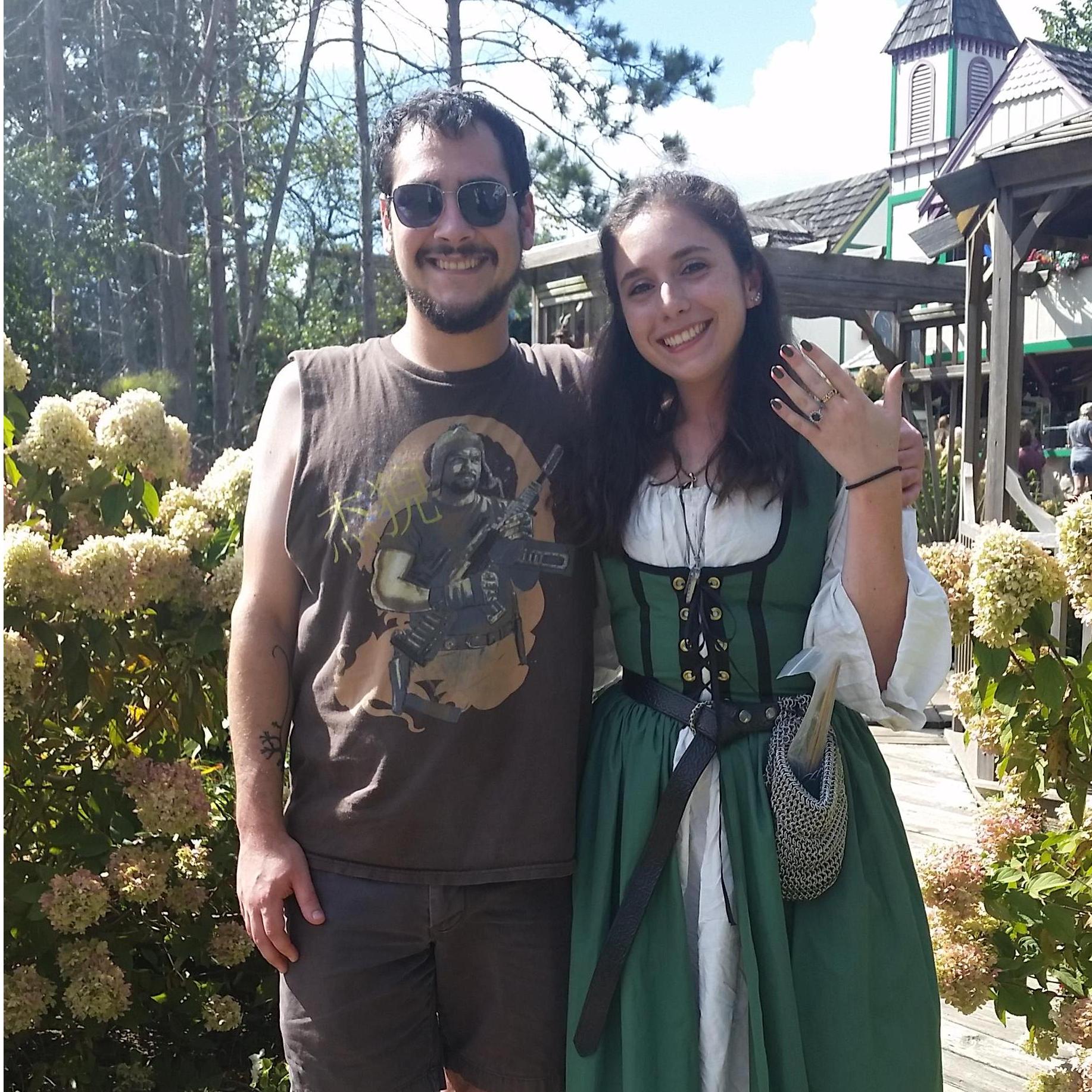 Sara loves attending the Renaissance Festival every year and Alex happily accompanies her most years.