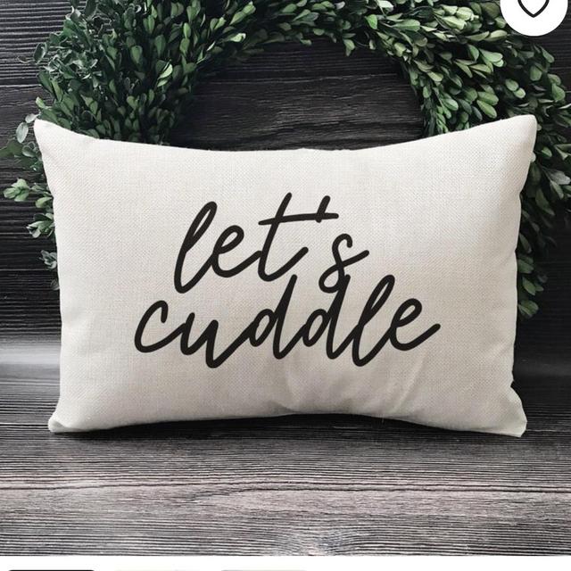 Let's Cuddle Throw Pillow - Lumbar Pillow - Rectangle Pillow - Farmhouse Throw Pillow - Throw Pillow For Bed - Housewarming Gift
