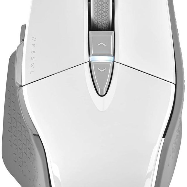 Corsair M65 RGB Ultra Wireless Tunable FPS Wireless Gaming Mouse - Sub-1ms Slipstream Wireless Technology, 26,000 DPI Optical Sensor, Up to 120 Hours of Battery Life, 8 Programmable Buttons - White