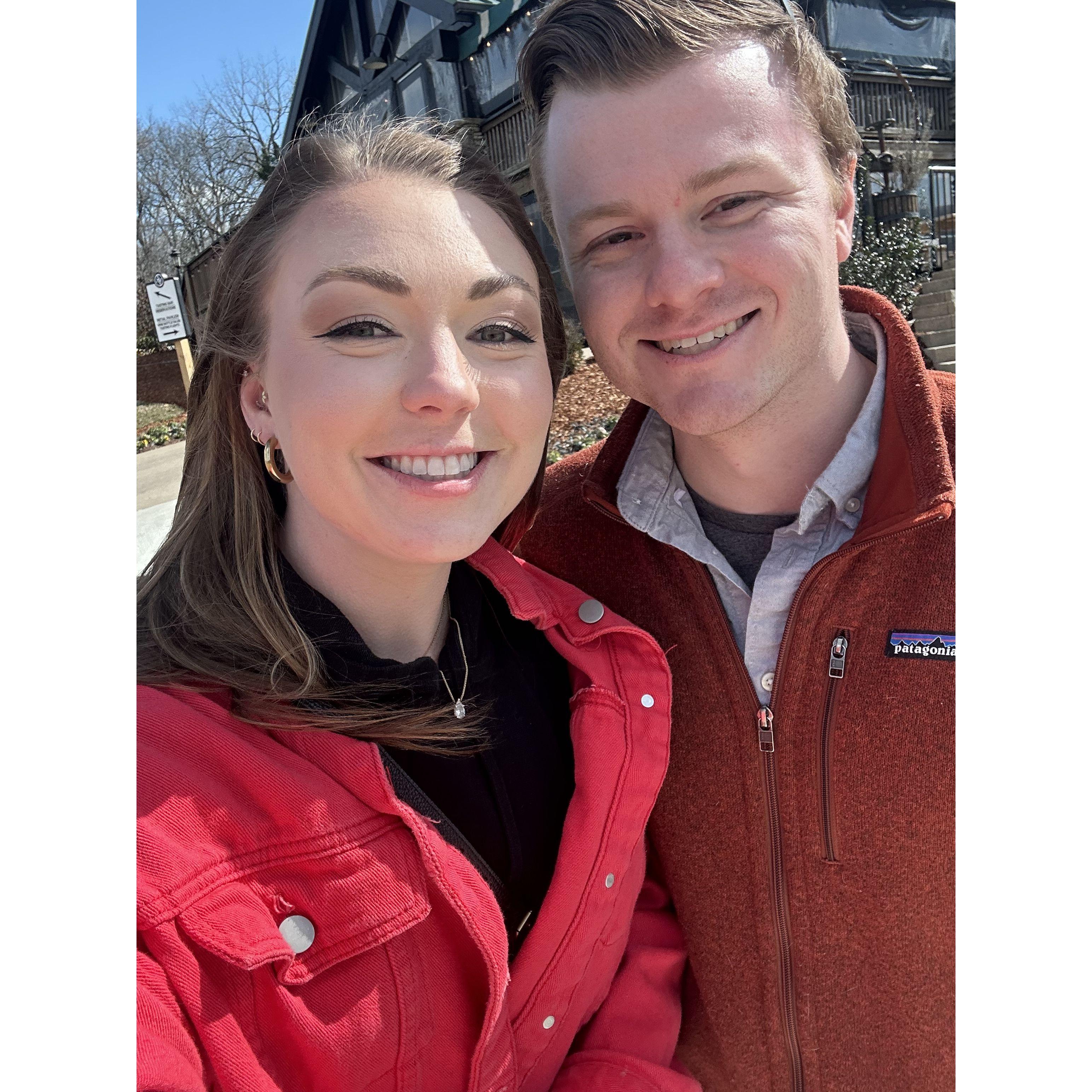 OUr first trip together. Cole planned a trip to Nashville for the day. We went to a Winery, shopped and ate dinner at the Aquarium Restaurant.