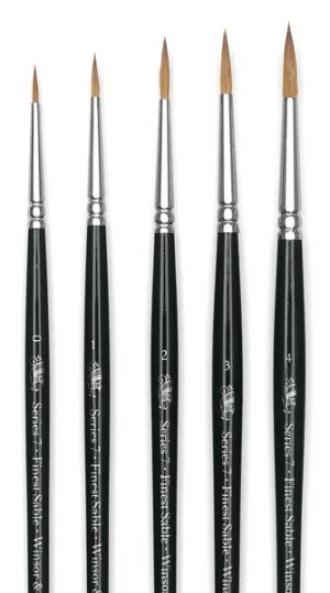 Winsor & Newton Series 7 Kolinsky Sable Brush - Pointed Round, Set of 5