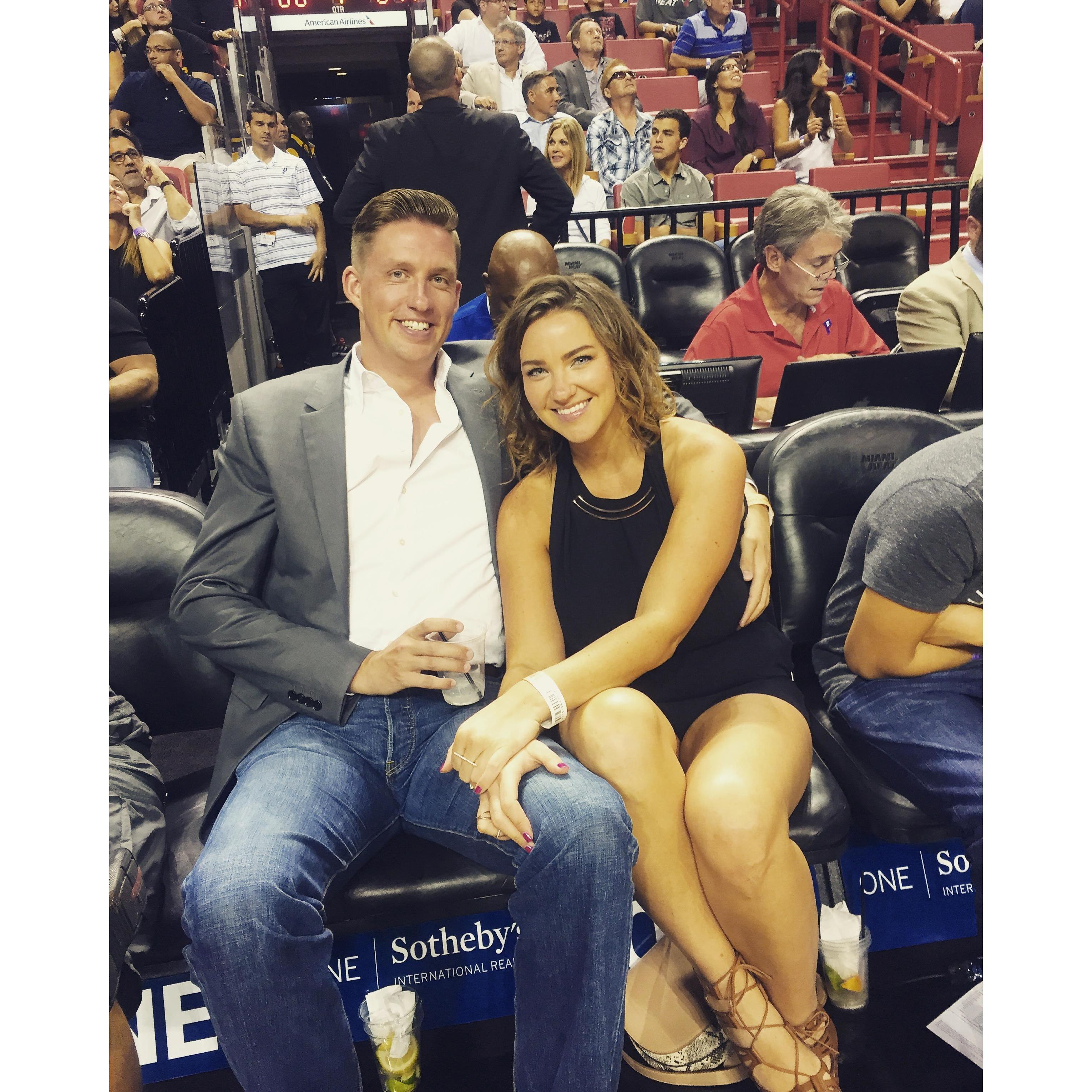 Courtside at the Miami Heat game