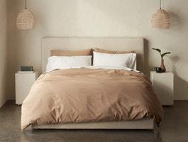 300 Thread Count Organic Percale Duvet Cover in White