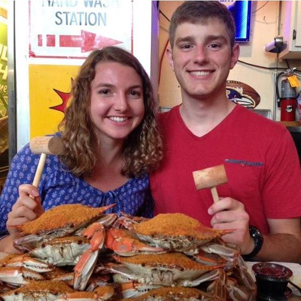 Justin and Mattie feasted on all you can eat crabs in Maryland the day before Justin left to bike across the country.