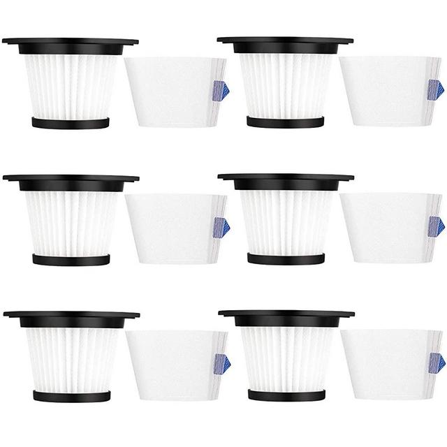 LINNIW 6 Pack Replacement HEPA Filter Compatible for MOOSOO K17 Cordless Vacuum (6 HEPA Filter & 6 Strainer Screen)