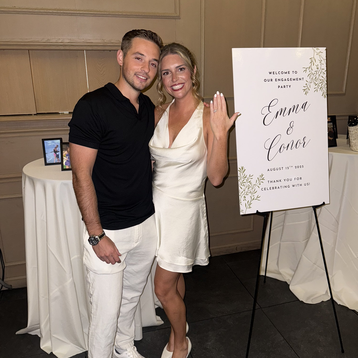 Celebrating our engagement with friends