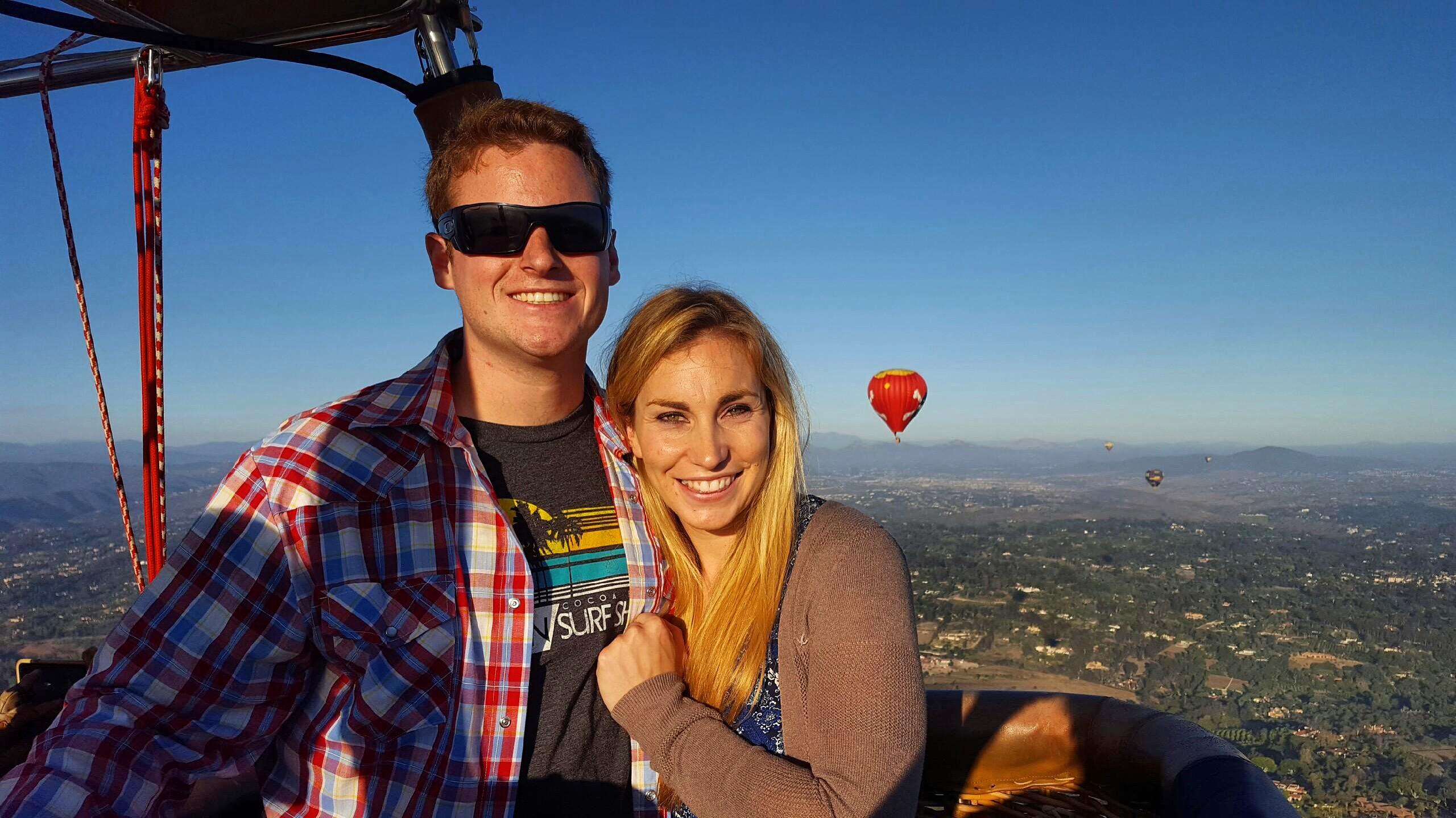 Hot air ballon ride over Del Mar in San Diego.